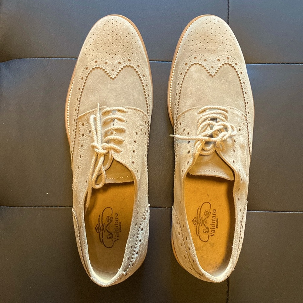Shoes suede beige Valditaro made in Italy